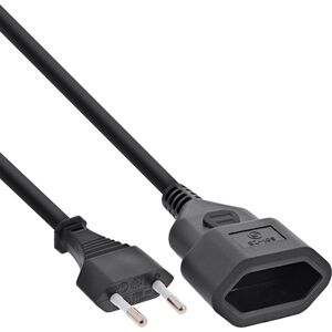 InLine® Ευρωπαϊκή επέκταση, Ευρωπαϊκό φις σε Ευρωπαϊκή υποδοχή, μαύρο, 1μ