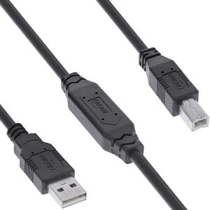 InLine® USB 2.0 Ενεργό Καλώδιο, USB-A Αρσενικό σε USB-B Αρσενικό, 10m
