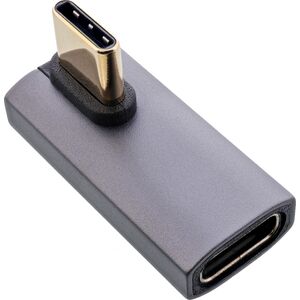 InLine® USB4 Adapter, USB-C αρσενικό/θηλυκό κάθετα δεξιά/αριστερά γωνιακό, γκρι