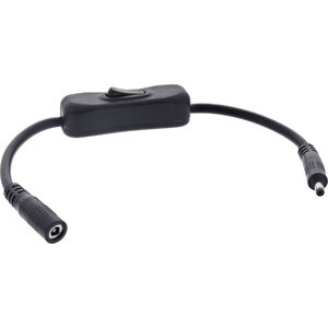 InLine® DC Καλώδιο με Διακόπτη, DC ST/BU 4,0x1,7mm, AWG 18, μαύρο, 0,20m