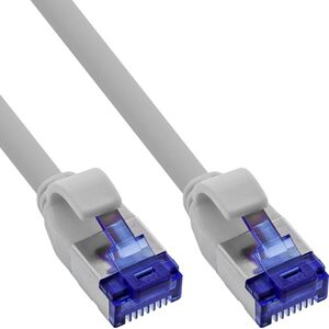 InLine® Καλώδιο Patch Slim, Cat.6A, S/FTP, TPE (LSZH) ευέλικτο, PoE, γκρι, 20m