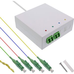 InLine® FTTH Verlängerungsbox vorkonfektioniert  4x LC/APC 9/125µm 15m