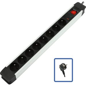 LOGON PROFESSIONAL LPS025 πολύπριζο 1,5 m 8 x πρίζα εσωτερική Μαύρο, Λευκό