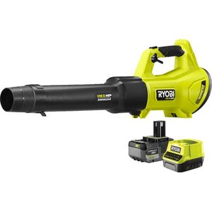 Φυσητήρας φύλλων χωρίς καλώδιο RYOBI ONE+ HP RY18BLXD-150, 18 V, 5.0 Ah, 12.7 m3/min, 193 km/h