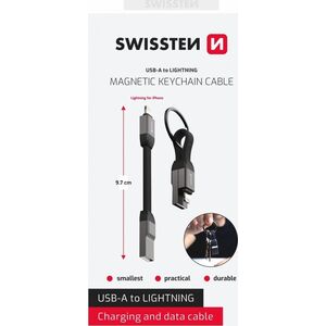 Swissten Magnetic Keychain USB-A - Lightning Cable 9.7cm