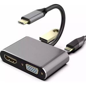RoGer USB-C Multimedia Adapter HDMI 4K@30Hz / VGA 1080p / USB 3.0 / USB-C PD