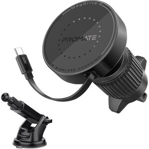 Promate MagDrive-R 2-in-1 MagSafe Wireless Car Charger 15W / USB-C
