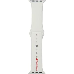 Λουράκι ρολογιού σιλικόνης Pasek Audi Sport Red Logo για Apple Watch 40/41/42mm λευκό