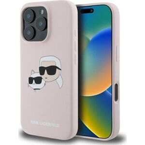 Karl Lagerfeld KLHMP16LSKCHPPLP iPhone16 Pro 6.3" pink/pink hardcase Silicone Double Heads Print M