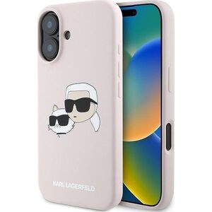 Karl Lagerfeld KLHMP16MSKCHPPLP iPhone16 Plus 6.7" pink/pink hardcase Silicone Double Heads Print
