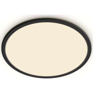 Surface LED light PHILIPS SUPERSLIM, IP44, 18 W, 2700 K, 1500 lm, dimmable, black, O29 cm
