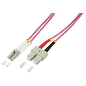 LogiLink 0.5m LC-SC kabel InfiniBand / światłowodowy 0,5 m Fioletowy