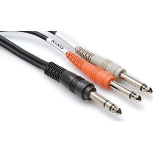 Hosa Technology TRS/2 x TS, Male, 2 x 6.35mm TS, Male, 3 m, Black