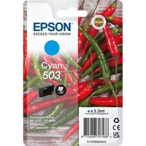 Tusz Epson Epson 503 Singlepack - 3.3 ml - Cyan - original - Blister mit RF- / akustischem Alarmsignal - Tintenpatrone - fur Expression Home XP-5200, XP-5205, WorkForce WF-2960DWF, WF-2965DWF