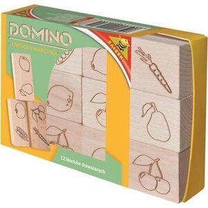 Domino drewniane - owoce i warzywa