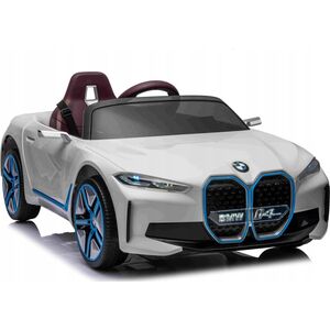 BMW Autko BMW i4 na akumulator dla dzieci Biały + Wolny Start + EVA + Ekoskóra + Audio LED + Pilot