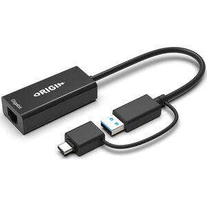 Μετατροπέας φύλου / καλωδίων USB3.0/USB-C Origin Storage OS-HUB-USB3/C-RJ45 Μαύρο
