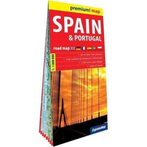 Premium! map Spain and Portugal Road Map w.2023 EDUKAMP