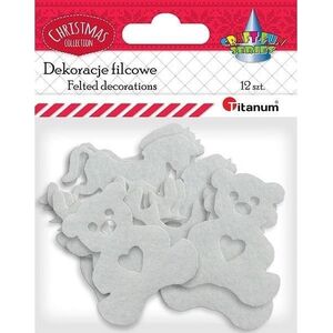 Filcowe dekory świąteczne białe 3 wzory x4szt EDUKAMP