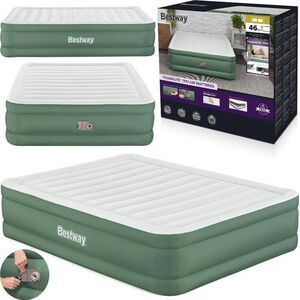 Bestway Dmuchany materac dwuosobowy samopompujący 203x152x46cm 69646 EDUKAMP