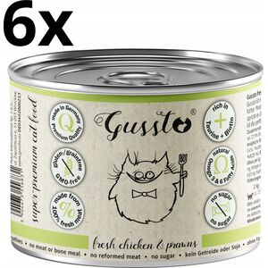 GUSSTO pusz.200g FRESH CHICKEN & PRAWNS    /6 Pokarm dla kota z KURCZAKIEM I KREWETKAMI