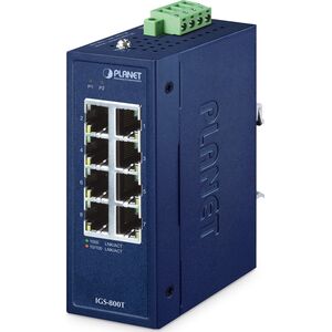 PLANET IP30 Compact size 8-Port IGS-800T Nie zarządzany Gigabit Ethernet (10/100/1000) Niebieski