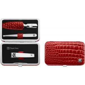 Zwilling Zestaw podróżny Zwilling Classic Inox  czerwone, skórzane etui, 3 elementy