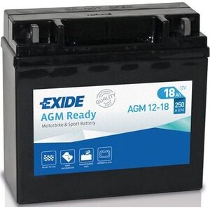 Μπαταρία AGM EXIDE 12V 18Ah 250A P+ Χωρίς συντήρηση 181x77x167mm Έτοιμη AGM12-18 κατάλληλη για: BOMBARDIER OUTL. OUTLAND. BUELL S1 S...
