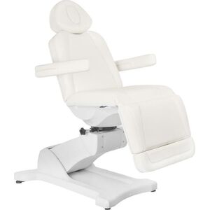 FOTEL KOSMETYCZNY ELEKTR. AZZURRO 869A OBROTOWY 4 SILN. BIAŁY