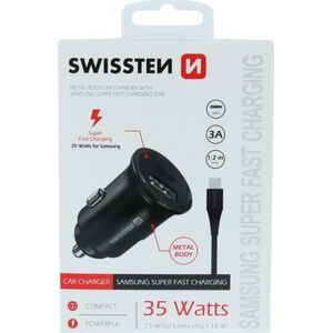 Ładowarka Swissten ŁAD SAM SWISSTEN 25W 2XUSB-C BLACK + KABEL 1,2M TYPE-C