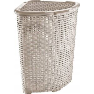 Kosz rogowy RATTAN 52l-beż 402x402x580