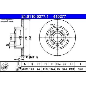 ΔΙΣΚΟΣ ΦΡΕΝΟΥ ATE VW T. GOLF 5/A3/OCTAVIA/CADDY/SCIROCCO/SEAT
