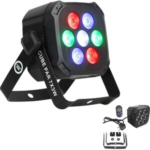 LIGHT4ME CUBE PAR 7X3W reflektor par oświetlenie sceniczne efekt świetlny LED RGB
