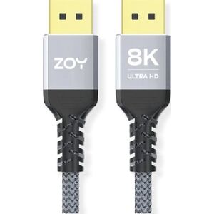 Kabel ZOY DisplayPort 1.4 1,8m + rzep ZCD18