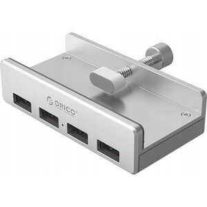 HUB 4 θυρών με σφιγκτήρα USB-A 3.0 - ασημί