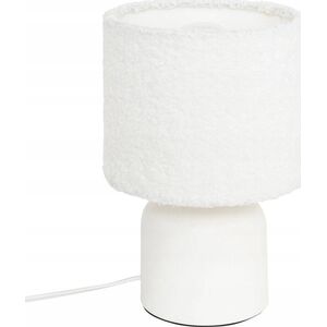 Atmosphera Ceramiczna lampa stołowa BONA z kloszem bouclé, Ø 14 cm