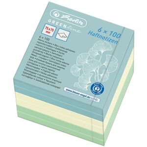 Herlitz Herlitz Haftnotizblock 75x75mm 6x100Bl ΠΡΑΣΙΝΗ σειρά χρωμάτων. είδος. 13812249 4008110259284