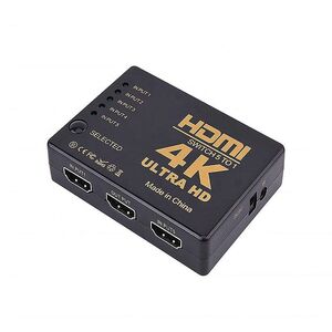 Διαχωριστής Υψηλής Ταχύτητας HDMI 4K RoGer 5 είσοδοι HDMI / Τηλεχειριστήριο / Καλώδιο υπερύθρων