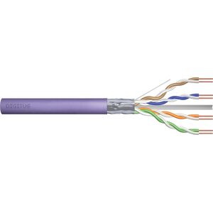 Digitus Kabel teleinformatyczny instalacyjny DIGITUS kat.6, F/UTP, Dca, drut, AWG 23/1, LSOH, 305m, fioletowy, szpula