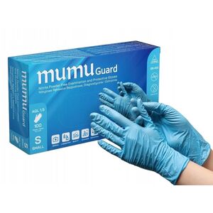 Γάντια Νιτριλίου Μπλε 100τμχ. Mumu Guard S..