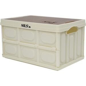 Składana skrzynia kempingowa biała z funkcją stołu 2w1 Nils Camp NCB4007 35x22x12 cm 15L