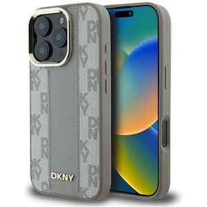 Etui DKNY Checkered Pattern Magsafe do   iPhone 16 Pro beżowy