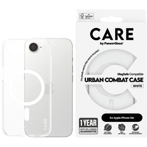 CARE by PanzerGlass Flagship Urban Combat White MagSafe Case for iPhone 16e Clear