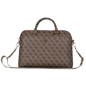 Bag Guess 4G Zipper Pocket Triangle Logo 15" brown