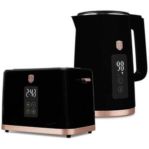 CZAJNIK ELEKTRYCZNY 1,7L + TOSTER CYFROWY BERLINGER HAUS BH-9540 BLACK ROSE