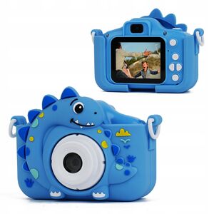 Aparat Cyfrow 48mp Kamera 1080p Dla Dziecka 5x Gry Mp3  Xrec X2 / Dinozaur Niebieski