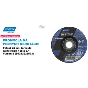 NORTON ΤΡΟΧΟΣ ΛΕΙΑΝΣΗΣ VULCAN 125mm x 6,4mm A30S ΓΙΑ ΜΕΤΑΛΛΟ /25τμχ.
