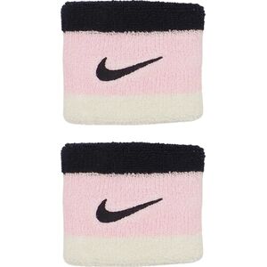 Frotki na nadgarstki Nike Swoosh Wristbands 2 szt. czarno-różowo-białe N0001565641