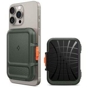 SPIGEN LOCK FIT MAGSAFE UNIVERSAL ΜΑΓΝΗΤΙΚΗ ΘΗΚΗ ΚΑΡΤΩΝ ΣΤΡΑΤΙΩΤΙΚΟ ΠΡΑΣΙΝΟ