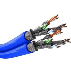 Καλώδιο δικτύου CAT 7A duplex, S/FTP (PiMF), μπλε - Μήκος καλωδίου 50 μ